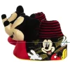 Disney Mickey Mouse 3D Slippers - Kids Cozy Plush Fuzzy Lightweight Warm Comfort Soft House Shoes - Mickey Red/black (size 5-12 Toddler - Little Kid)