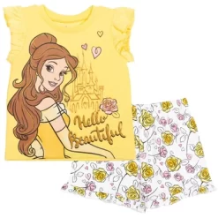 Disney Frozen Moana Princess Rapunzel Snow White Raya And The Last Dragon Girls Peplum T-Shirt And French TerryShorts Outfit Set Little Kid To Big Kid -Family Trends Shop GUEST cf00f307 c329 4a59 b6a4 81f4c67bae79