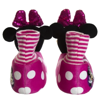 Disney Kids Girl's Minnie Mouse Slippers - Plush Lightweight Warm Comfort Soft Aline House Slippers – 3D Minnie Glitter Bow (size 5-12 Toddler/Little Kid) 2 Disney Kids Girl's Minnie Mouse Slippers - Plush Lightweight Warm Comfort Soft Aline House Slippers – 3D Minnie Glitter Bow (size 5-12 Toddler/Little Kid) - Image 2