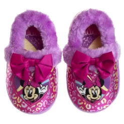 Disney Kids Girl's Minnie Mouse Slippers - Plush Lightweight Warm Comfort Soft Aline House Slippers - Fuchsia Purple (size 5-12 Toddler/Little Kid) -Family Trends Shop GUEST d1a21d9c 0de7 4481 a859 ee58e22983cf