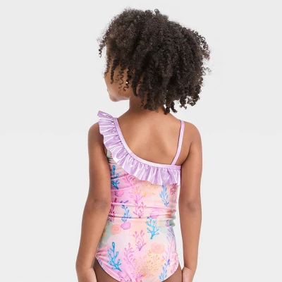 Toddler Girls' Disney Ariel One Piece Swimsuit - Purple 2 Toddler Girls' Disney Ariel One Piece Swimsuit - Purple - Image 2