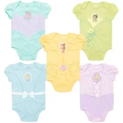 Disney Princess Ariel Belle Cinderella Rapunzel Tiana Snow White Aurora Baby Girls 5 Pack Bodysuits Newborn To Infant -Family Trends Shop GUEST d6a0e005 7ebb 4d2c b95a 5b3a1d0986f9