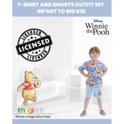 Disney Mickey Mouse Winnie The Pooh Donald Duck Pluto Piglet Tigger Graphic T-Shirt And Shorts Set Infant To Big Kid