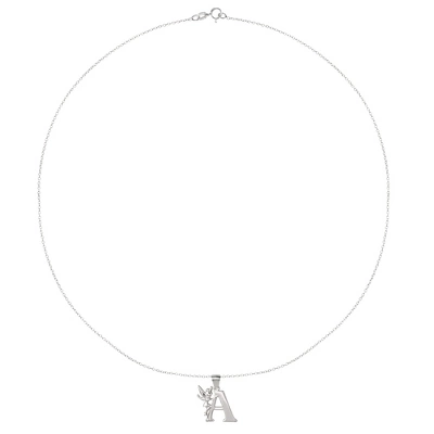 Disney Tinkerbell Initial Silver Pendant Necklace 2 Disney Tinkerbell Initial Silver Pendant Necklace - Image 2