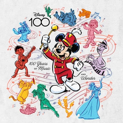 Men's Disney Mickey Mouse 100 Years Of Music And Wonder T-Shirt 1 Men's Disney Mickey Mouse 100 Years Of Music And Wonder T-Shirt