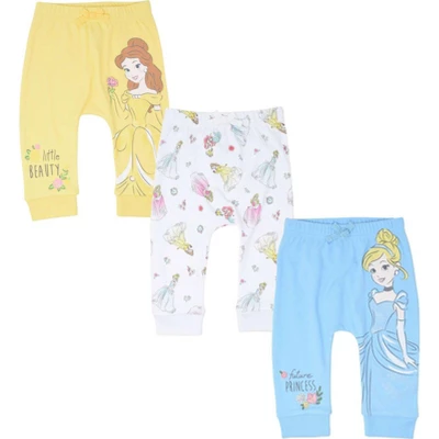 Disney Princess Belle Aurora Cinderella Baby Girls 3 Pack Pants Newborn To Infant 9 Disney Princess Belle Aurora Cinderella Baby Girls 3 Pack Pants Newborn To Infant - Image 9