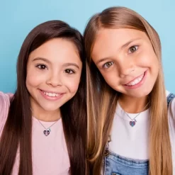 Disney Stitch Girls BFF Necklace With Angel And Stitch Charm - Best Friends Gift Necklaces, Set Of 2