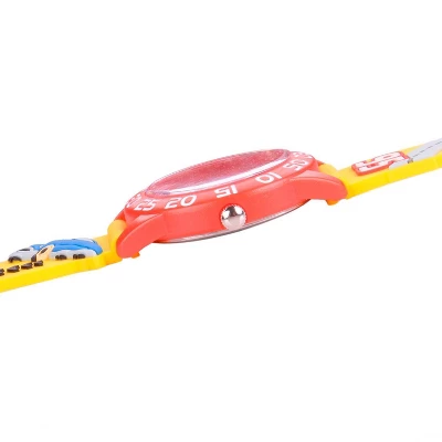 Boys' Disney Cars Lightning McQueen Plastic 3D Strap Time Teacher Watch- Yellow 3 Boys' Disney Cars Lightning McQueen Plastic 3D Strap Time Teacher Watch- Yellow - Image 3