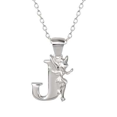 Disney Tinkerbell Initial Silver Pendant Necklace 14 Disney Tinkerbell Initial Silver Pendant Necklace - Image 14