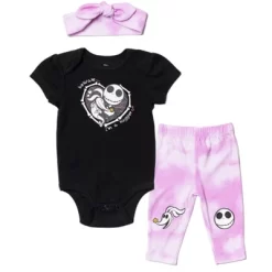 Disney Nightmare Before Christmas Zero Sally Jack Skellington Baby Girls Bodysuit Pants And Headband 3 Piece Outfit Set Newborn To Infant -Family Trends Shop GUEST e588f4b7 42a7 4fad 9221 94973bc66dc8