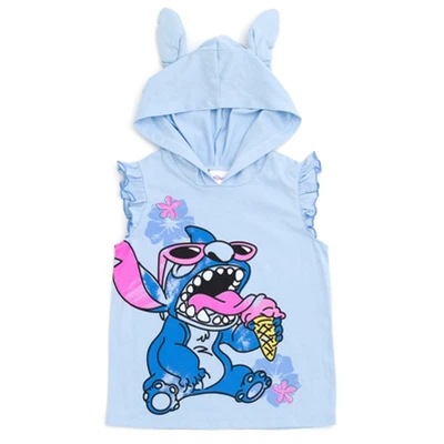 Disney Minnie Mouse Lilo & Stitch Girls French Terry Tank Top Shirt Dolphin And Active Shorts Little Kid To Big Kid 2 Disney Minnie Mouse Lilo & Stitch Girls French Terry Tank Top Shirt Dolphin And Active Shorts Little Kid To Big Kid - Image 2