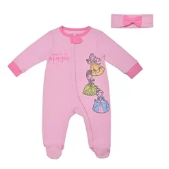 Disney Girl's Character Print Footed Baby Coverall Jumpsuit With Bow Headband Set For Infant -Family Trends Shop GUEST ec77cfb2 92e7 44a5 9911 8b273c6c9245