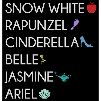 Girl's Disney Princess Icons Crop T-Shirt 1 Girl's Disney Princess Icons Crop T-Shirt