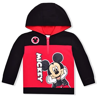 Disney Boy's Mickey Mouse Half Zip Pullover Hoodie For Toddler 2 Disney Boy's Mickey Mouse Half Zip Pullover Hoodie For Toddler - Image 2