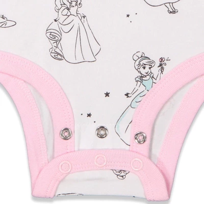 Disney Princess Ariel Cinderella Belle 3 Pack Short Sleeve Bodysuits 6 Disney Princess Ariel Cinderella Belle 3 Pack Short Sleeve Bodysuits - Image 6