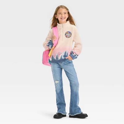 Girls' Disney Mickey & Minnie Mouse Pullover Sweatshirt - Off White 2 Girls' Disney Mickey & Minnie Mouse Pullover Sweatshirt - Off White - Image 2