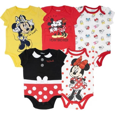 Disney Minnie Mouse Mickey Donald Duck Baby Girls 5 Pack Bodysuits Newborn To Infant 9 Disney Minnie Mouse Mickey Donald Duck Baby Girls 5 Pack Bodysuits Newborn To Infant - Image 9