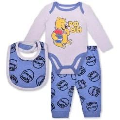 Disney Boy's 3-Piece Winnie The Pooh Long Sleeve Baby Bodysuit Creeper, Bib And Jogger Pant Set For Infant -Family Trends Shop GUEST f3655b8b 67c3 46be 8466 6be041ccb57e