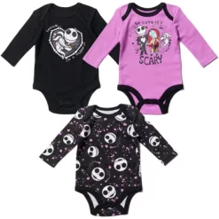 Disney Nightmare Before Christmas Zero Sally Jack Skellington Baby Girls 3 Pack Bodysuits Newborn To Infant -Family Trends Shop GUEST f38fe212 bdb3 4bc4 8ce7 9e27b1eb3f71