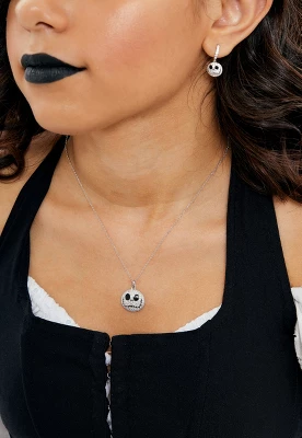 Disney The Nightmare Before Christmas Womens Sterling Silver And Cubic Zirconia Jack Pendant Necklace, 18'' 1 Disney The Nightmare Before Christmas Womens Sterling Silver And Cubic Zirconia Jack Pendant Necklace, 18''