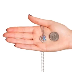 Disney Lilo & Stitch Silver Plated Necklace With Flower Pendant And Stitch Charm - Stitch Gifts Jewelry, 16 + 2" -Family Trends Shop GUEST fa3c61db 2ac9 4091 83f8 12d0f80e35a1