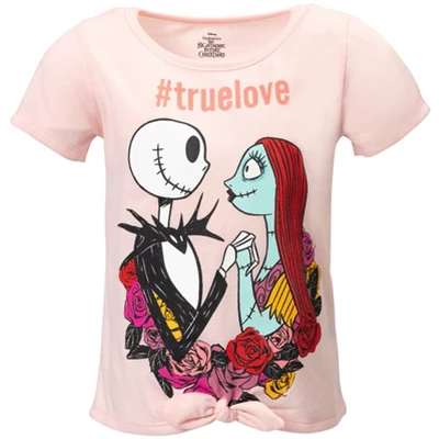 Disney Nightmare Before Christmas Knotted Graphic T-Shirt French Terry Shorts Set Black / Pink 1 Disney Nightmare Before Christmas Knotted Graphic T-Shirt French Terry Shorts Set Black / Pink