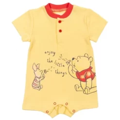 Disney Winnie The Pooh Tigger Tiger Pig 2 Pack Rompers Orange/Yellow