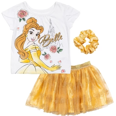 Disney Princess Disney Moana Princess Frozen Rapunzel Jasmine Belle Girls T-Shirt Tulle Skirt And Scrunchie 3 Piece Outfit Set Little Kid To Big Kid 10 Disney Princess Disney Moana Princess Frozen Rapunzel Jasmine Belle Girls T-Shirt Tulle Skirt And Scrunchie 3 Piece Outfit Set Little Kid To Big Kid - Image 10